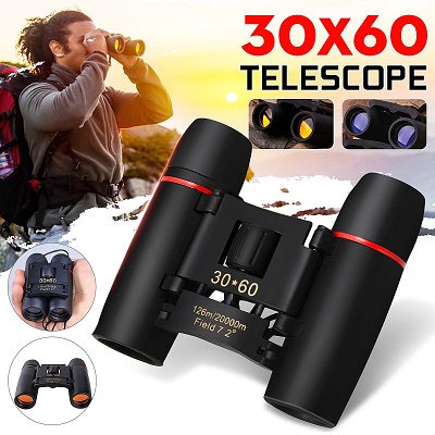 Day Vision 30 x 60 ZOOM Mini Compact Foldable Binoculars Telescope Outdoor – Blue