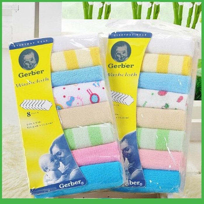 GERBER WASHCLOTH 8 Pcs/ Pack
