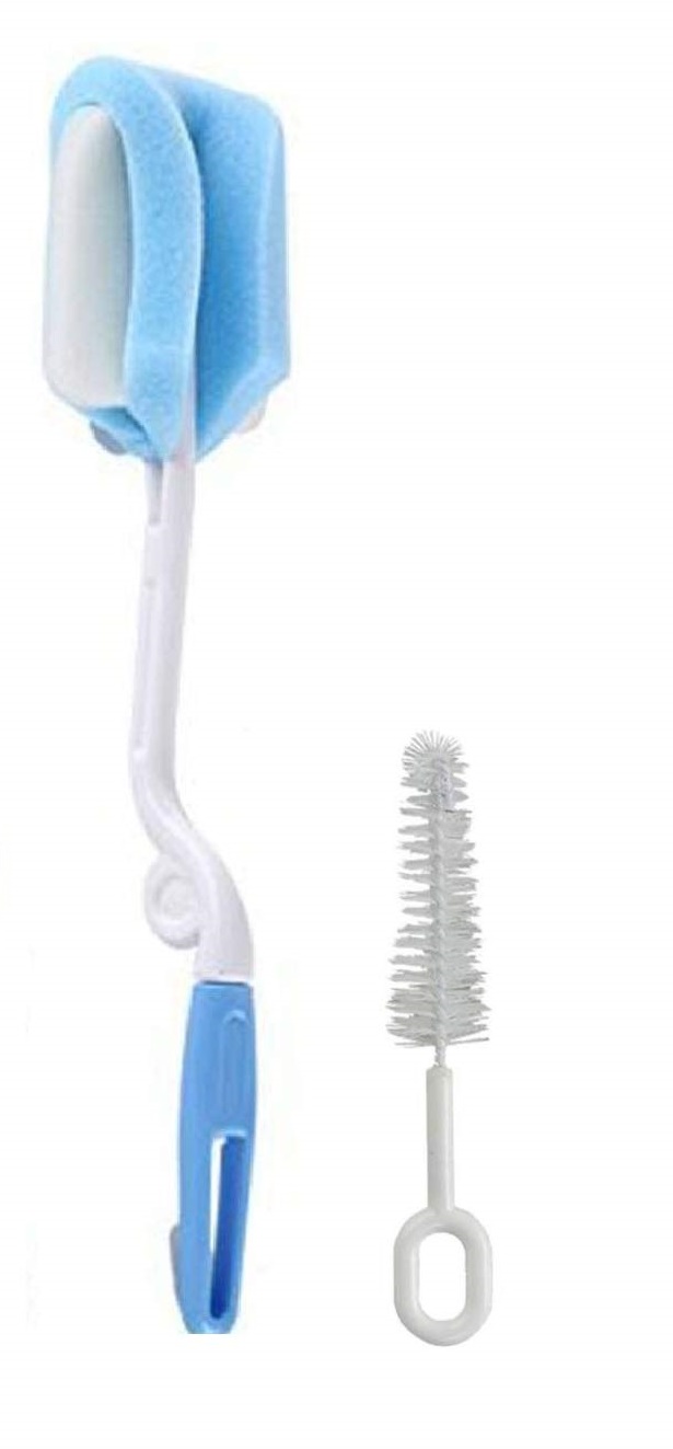 2pc/set Baby Bottle Brush Nipple Brush 360-degree Rotating Head Cleaning