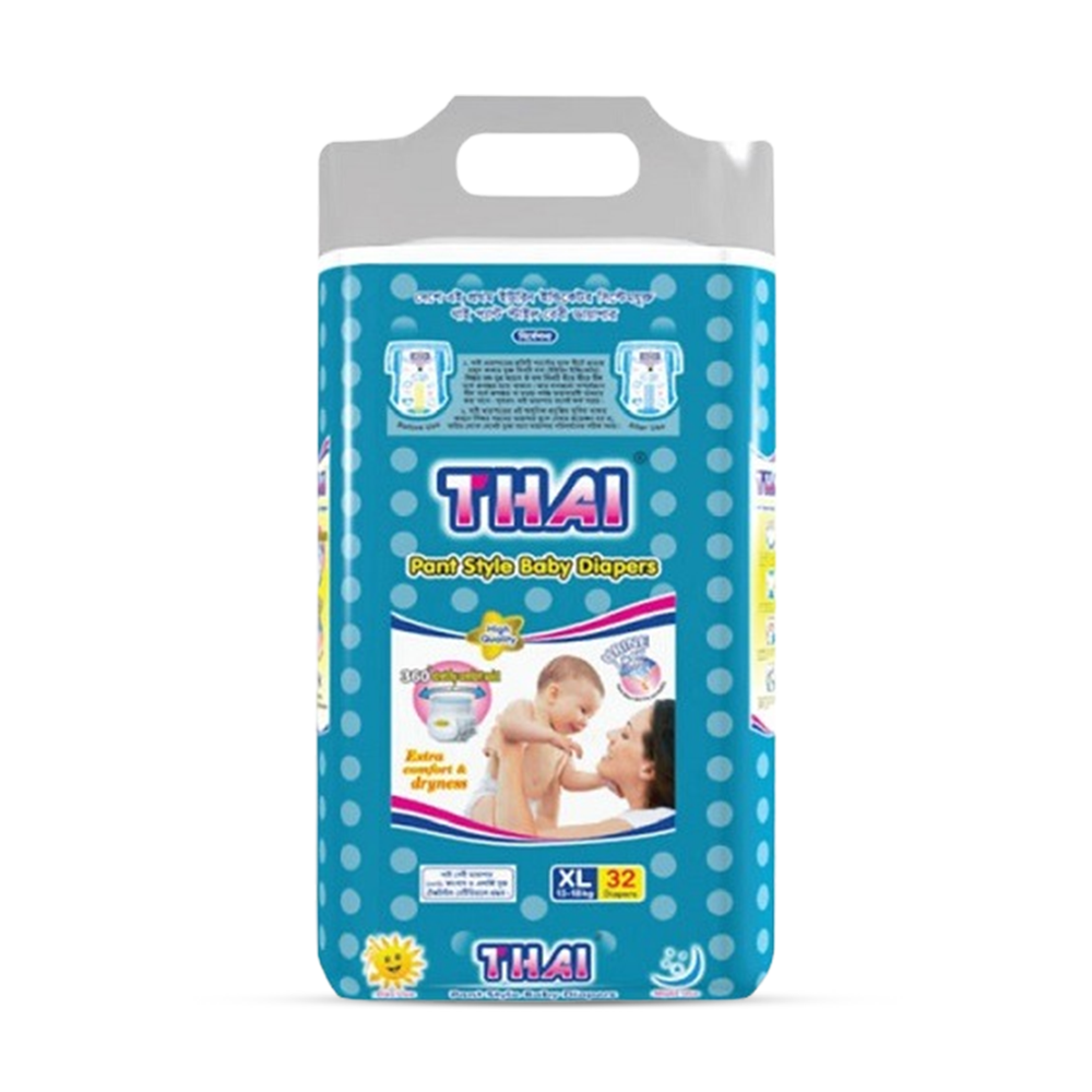 Thai Pant System Baby Diaper XL (13-18 Kg) - 32 Pcs