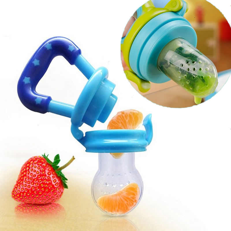 Newborn Food Supplement Bite Juice Feeder Baby Nimbler Pacifier For Fruit Portable Baby Bottle Feeding Fruit Vegetable