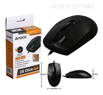 A4Tech OP-730D USB 2X Click Optical Mouse